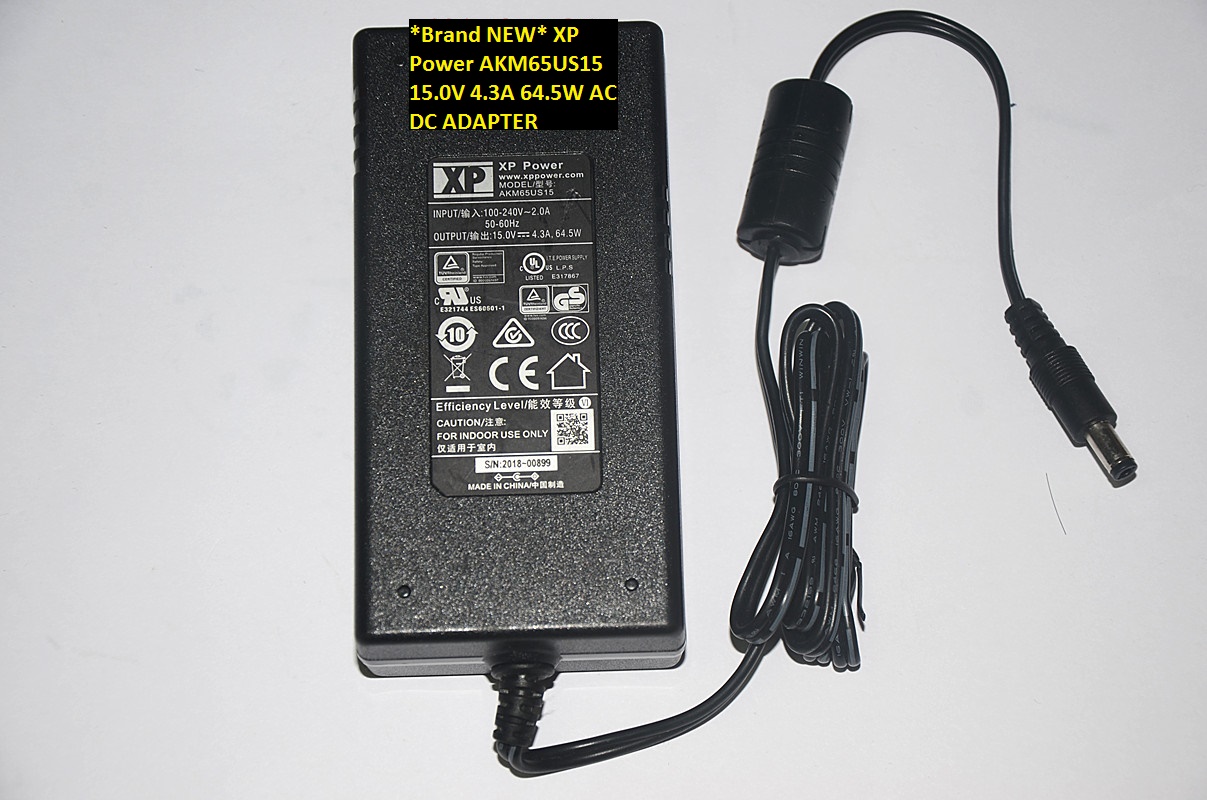 *Brand NEW* XP Power AKM65US15 AC100-240V 15.0V 4.3A 64.5W AC DC ADAPTER 5.5*2.5/5.5*2.1